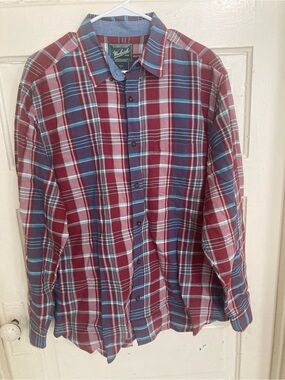 Woolrich Mens Plaid Button Down Cotton Shirt Size Large